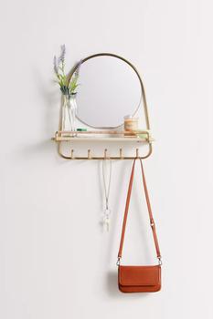商品Urban Outfitters | Ella Mirror Multi-Hook Wall Shelf,商家Urban Outfitters,价格¥982图片