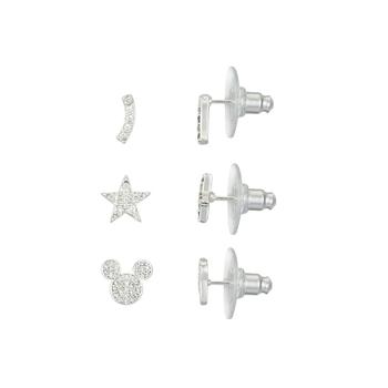 推荐Silver Plated Crystal Mickey Mouse Earring Set商品