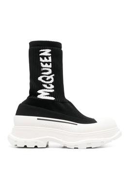 推荐Mcqueen graffiti knit tread slick boots商品