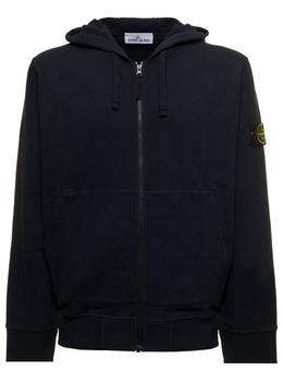更多stone island, Stone Island | Blue Cotton Hoodie with Logo patch Stone Island Man商品图片 8.6折