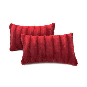 商品Cheer Collection | Faux Fur Decorative Pillow Set of 2, 12" x 20",商家Macy's,价格¥516图片