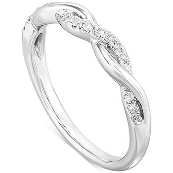 商品Macy's | Diamond Twist Wedding Ring (1/8 ct. t.w.) in 10k White Gold,商家Macy's,价格¥8597图片