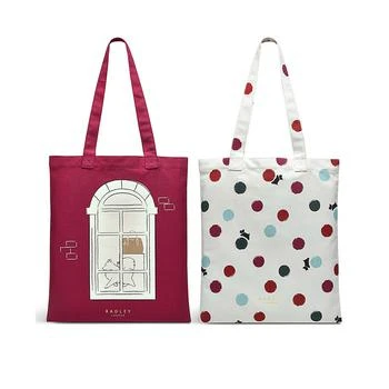 Radley | Women's Christmas Dogs Duo Pack Canvas Totes Set, 2 Pieces 