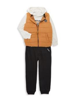 商品Timberland | Baby Boy's 3-Piece Vest, Hoodie & Joggers Set,商家Saks OFF 5TH,价格¥265图片