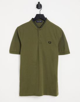 Fred Perry | Fred Perry bomber collar pique polo shirt in green商品图片,7折
