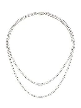 Adriana Orsini | Stunner 18K White-Gold-Plated & Cubic Zirconia Layered Necklace,商家Saks Fifth Avenue,价格¥5716