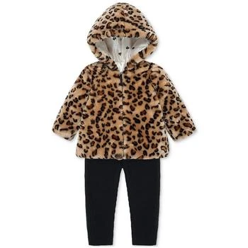 Little Me | Baby 3-Pc. Leopard-Print Faux-Fur Jacket, Printed Top & Leggings Set 5.9折, 独家减免邮费