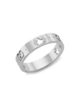 Gucci | Icon 18K White Gold Star Detail Ring,商家Saks Fifth Avenue,价格¥8501