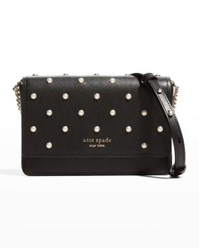 kate spade bag链条包, Kate Spade | pearl-embellished leather chain wallet商品图片 