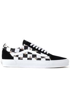 推荐(WKT9EH) Bee Check Old Skool Shoes - Black/True White商品