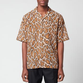 推荐Martine Rose Men's Oversized Hawaiian Shirt - Brown Python商品