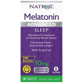 Natrol | Advanced Sleep Melatonin 10 mg Time-Release Tablets,商家Walgreens,价格¥75