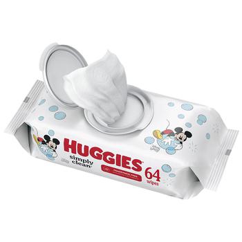 商品Huggies Simply Clean | Baby Wipes, Flip-Top Pack Fragrance-Free,商家Walgreens,价格¥34图片