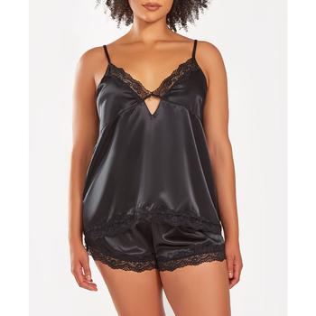 商品iCollection | Plus Size Silky Centered Jeweled Camisole and Shorts Pajama Set,商家Macy's,价格¥592图片