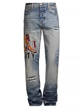 Amiri Varsity Tiger Five-Pocket Jeans