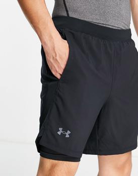Under Armour | Under Armour Run Launch  7'' 2 in 1 shorts in black商品图片,