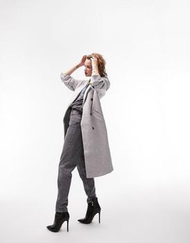 Topshop | Topshop double breasted coat in grey marl商品图片,7.5折
