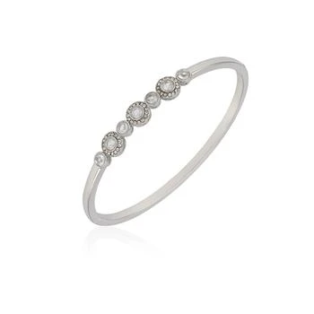 推荐Clear Glass Stone Hinged Cuff Bracelet商品