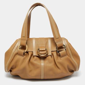 bvlgari包, [二手商品] BVLGARI | Bvlgari Tan Leather Chandra Shoulder Bag商品图片 7.4折, 满1件减$100, 满减