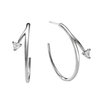 商品AME | Âme Trio 18K White Gold, Lab-Grown Diamond 0.44ct. tw. Hoop Earrings,商家Premium Outlets,价格¥14489图片
