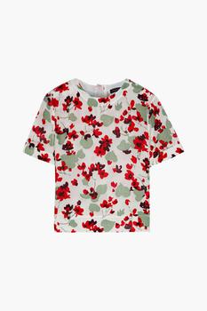 推荐Gigi floral-print flocked jersey T-shirt商品