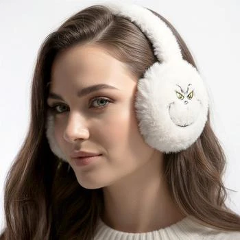 FASHNZFAB | Faux Fur Plush Grinch Embroidered Earmuffs,商家Premium Outlets,价格¥177