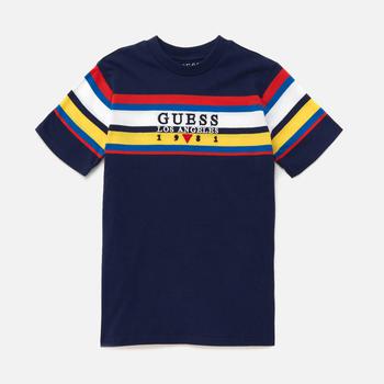 推荐Guess Boys' Logo Stripe T-Shirt - Deck Blue商品