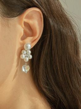 商品Primaute | Crystal Pearl Flower Earring,商家W Concept,价格¥432图片