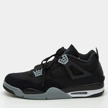Jordan | Air Jordans Black Canvas and Suede Jordan 4 Retro Sneakers Size 50.5 8.6折
