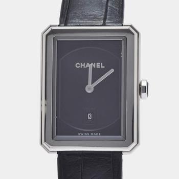 香奈儿手表, [二手商品] Chanel | Chanel Black Stainless Steel Boy-Friend H6585 Quartz Women's Wristwatch 27 mm商品图片 