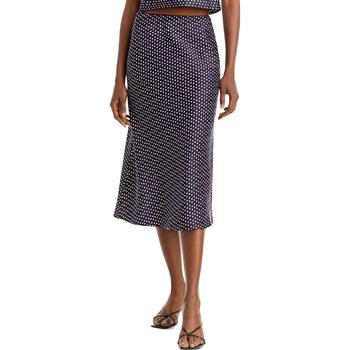 AQUA | Aqua Womens Bias Picot Polka Dots A-Line Skirt商品图片,1折起×额外8.5折, 额外八五折