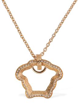 范思哲项链正品, Versace | Medusa Shape Crystal Charm Necklace商品图片 