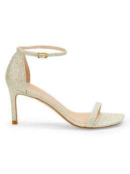stuart weitzman凉鞋推荐, Stuart Weitzman | Amelina Glitter Ankle-Strap Sandals商品图片 5.5折