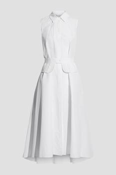 Loro Piana | Belted pleated cotton and silk-blend midi shirt dress商品图片,1.4折