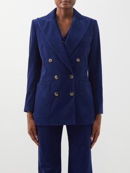 推荐Bianca peak-lapel corduroy jacket商品