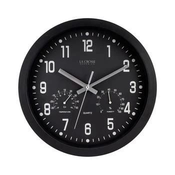 La Crosse Technology | La Crosse Clock 404-2631 12" Indoor Analog Wall Clock with Temperature and Humidity,商家Macy's,价格¥300