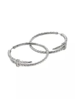 John Hardy | Chain Classic Spear Sterling Silver & 0.12 TCW Diamond Hoop Earrings,商家Saks Fifth Avenue,价格¥9652