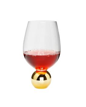商品Set of 6 Wine Glasses on Gold Ball Pedestal图片