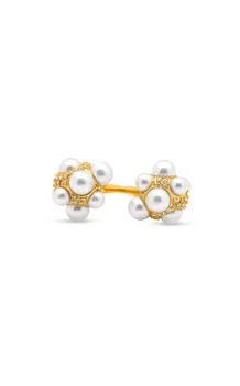 Oscar de la Renta | Oscar de la Renta - Pearl Pave Cluster Double Ring - Gold - OS - Moda Operandi - Gifts For Her,商家Fashion US,价格¥3121