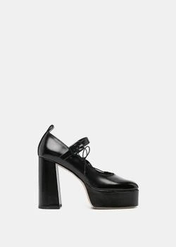 推荐Simone Rocha Black Heart Toe Platform Laceup Ballerina Heel商品