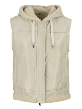 brunello cucinelli jacket, Brunello Cucinelli | Brunello Cucinelli Drawstring Hooded Gilet商品图片 6.2折