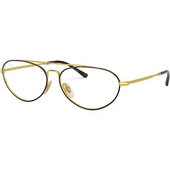 Ray-Ban | Ray-Ban Unisex Eyeglasses - Havana On Arista Frame, 58 mm | RAY BAN 0RX6454 2945 3.9折×额外9折x额外9折, 额外九折