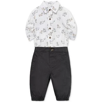 Little Me | Baby Boys Puppy Fun Cotton Printed Bodysuit and Pants, 2 Piece Set 独家减免邮费