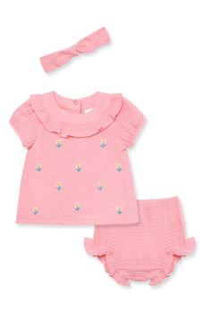 商品Little Me | Embroidered Flower Sunsuit & Headband Set,商家Nordstrom Rack,价格¥108图片