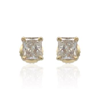 yee si, [二手商品] Estate Jewelry | Pre-Owned 18K Yellow Gold Diamond EarringsJ SI2商品图片 1.6折