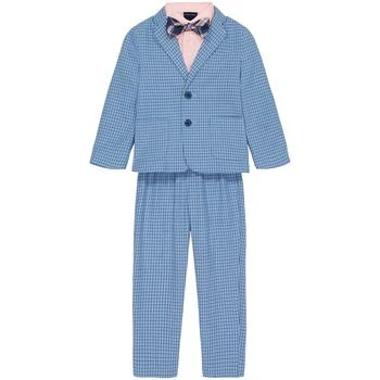 Nautica | Little Boys Blue Hounds Tooth Suit, 4-Piece Set 2.5折