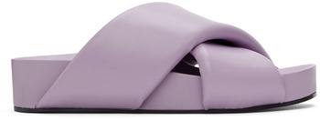 Jil Sander | Purple Oversize Wrapped Slides商品图片,独家减免邮费