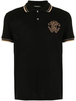 推荐Roberto Cavalli Black Cotton RC Logo Polo Shirt, Size Small商品