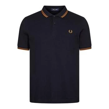 Fred Perry | Fred Perry Twin Tipped Polo Shirt - Navy / Dark Caramel,商家Aphrodite 1994,价格¥608