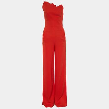 ROLAND MOURET, [二手商品] ROLAND MOURET | Roland Mouret Red Crepe Colston One Shoulder Jumpsuit S商品图片 5.2折